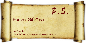 Pecze Sára névjegykártya