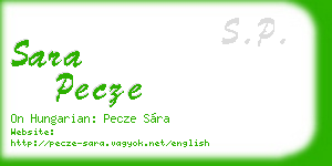 sara pecze business card